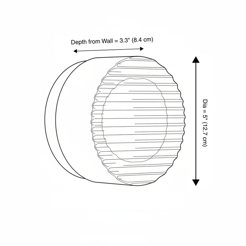 Fluted Wave Round Wall Sconce - Wall Light | Zaevia