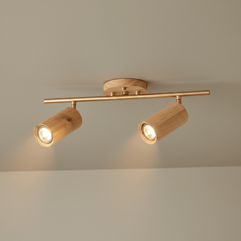 Zaevia Rowan: Nordic Timber Adjustable Triple - Spot Ceiling Light - Ceiling Light | Zaevia