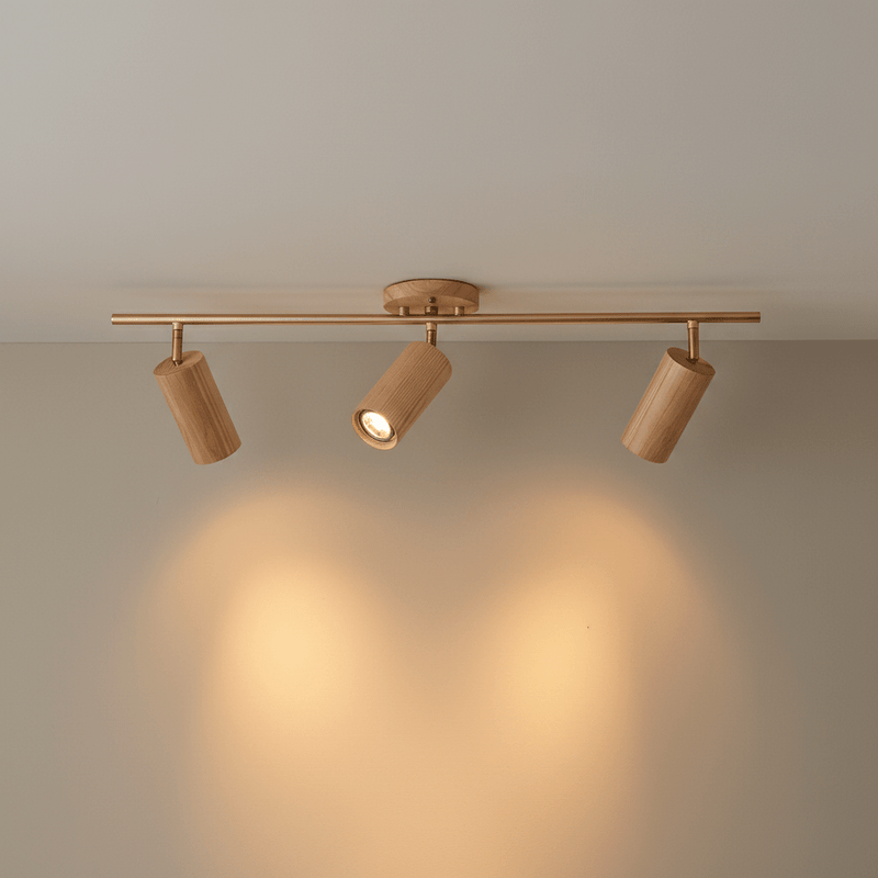 Zaevia Rowan: Nordic Timber Adjustable Triple - Spot Ceiling Light - Ceiling Light | Zaevia