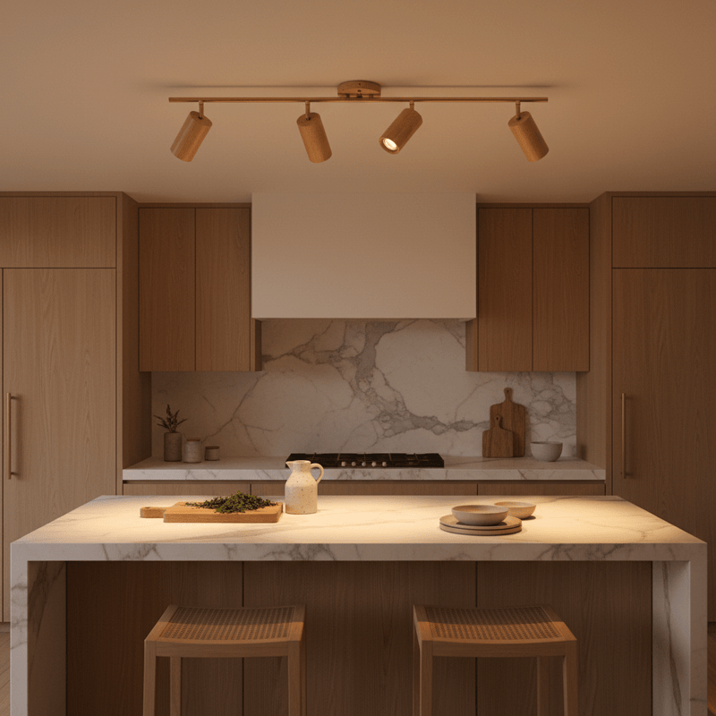 Zaevia Rowan: Nordic Timber Adjustable Triple - Spot Ceiling Light - Ceiling Light | Zaevia