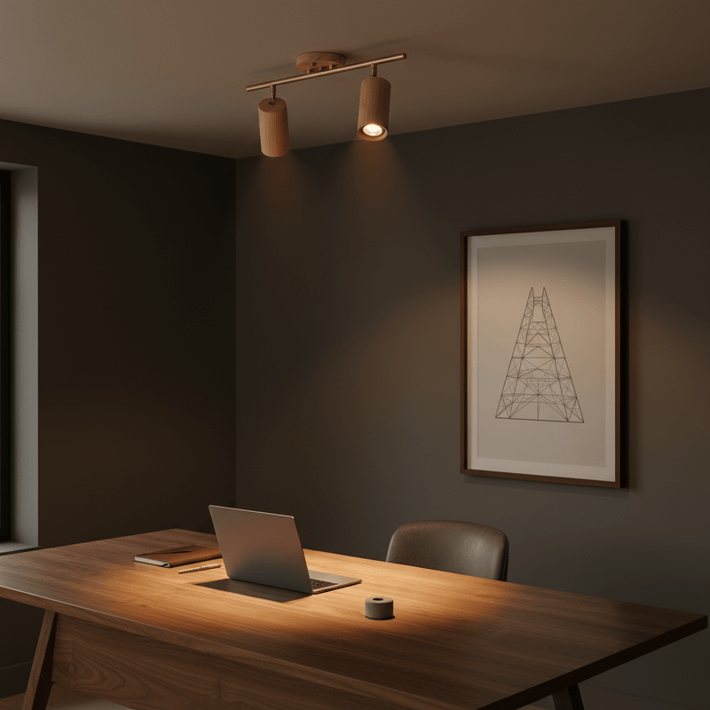 Zaevia Rowan: Nordic Timber Adjustable Triple - Spot Ceiling Light - Ceiling Light | Zaevia