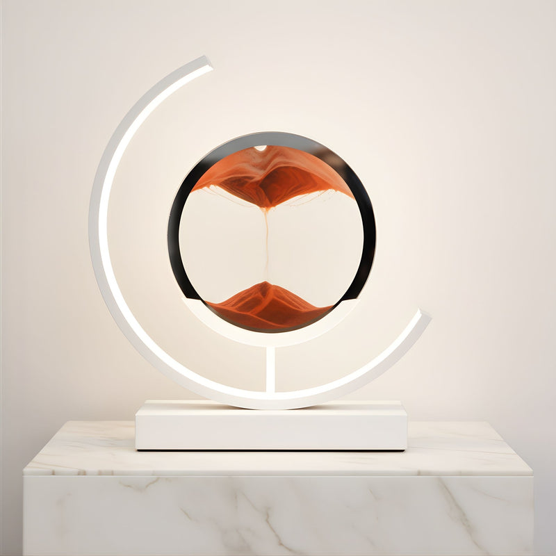 Zaevia Sand Art Arc Table Lamp Dimmable Integrated LED Modern Kinetic Desk Light - Table lamp | Zaevia