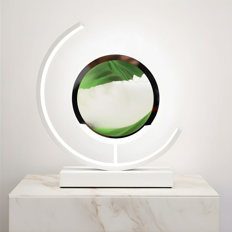 Zaevia Sand Art Arc Table Lamp Dimmable Integrated LED Modern Kinetic Desk Light - Table lamp | Zaevia