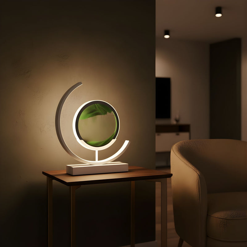Zaevia Sand Art Arc Table Lamp Dimmable Integrated LED Modern Kinetic Desk Light - Table lamp | Zaevia
