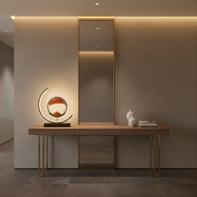 Zaevia Sand Art Arc Table Lamp Dimmable Integrated LED Modern Kinetic Desk Light - Table lamp | Zaevia