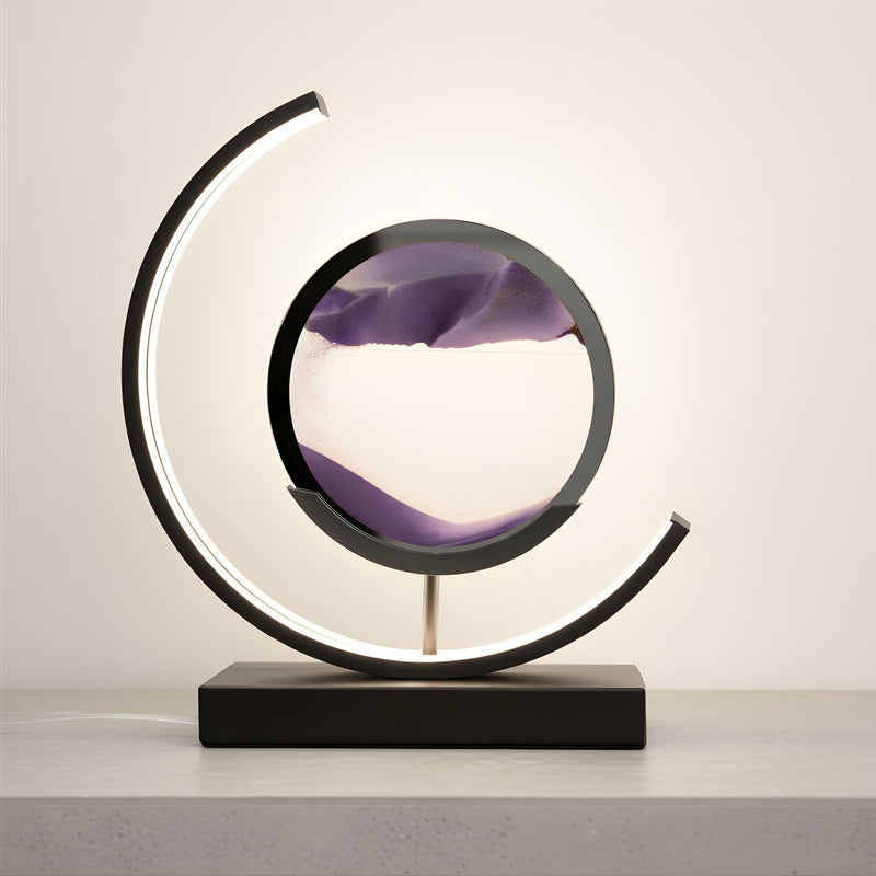 Zaevia Sand Art Arc Table Lamp Dimmable Integrated LED Modern Kinetic Desk Light - Table lamp | Zaevia
