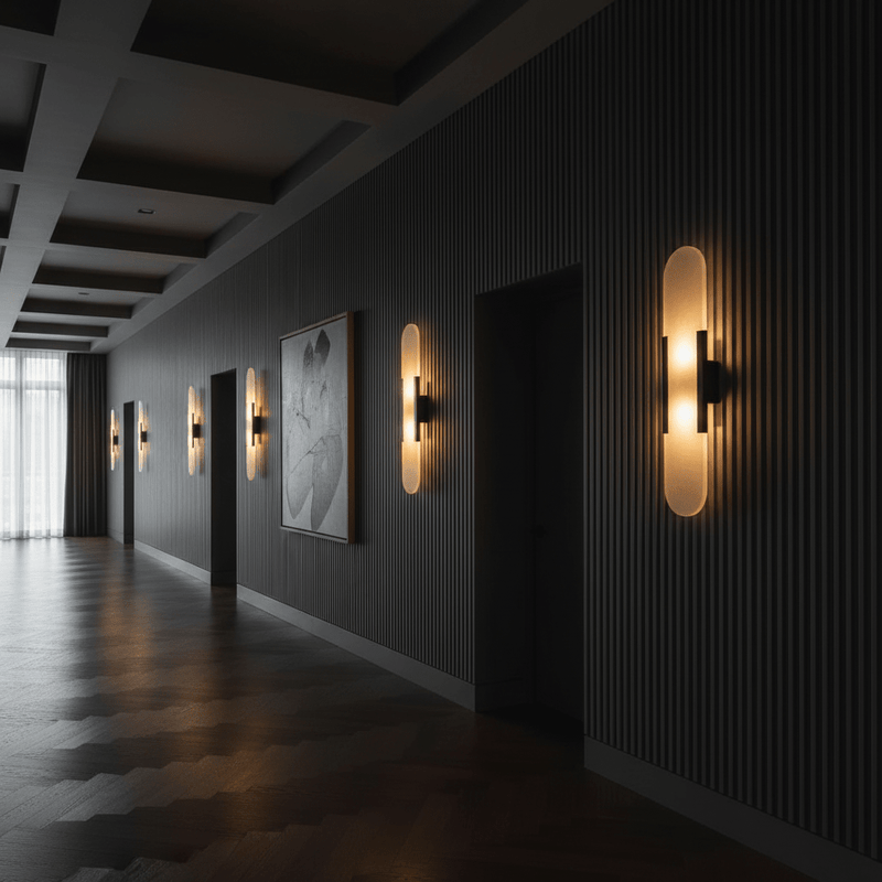 Zaevia Serenova Alabaster Capsule Wall Sconce | Modern Luxury Slim Geometric Light - Wall Light | Zaevia