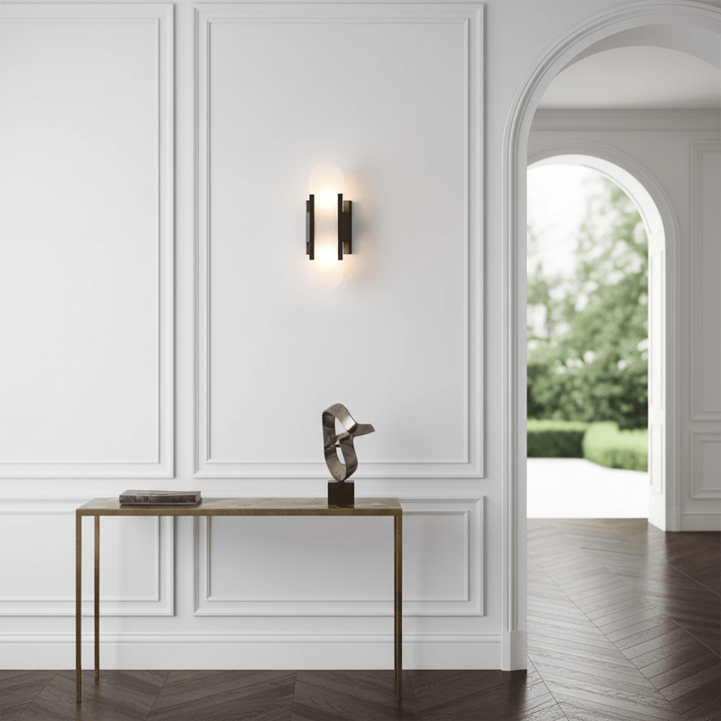Zaevia Serenova Alabaster Capsule Wall Sconce | Modern Luxury Slim Geometric Light - Wall Light | Zaevia