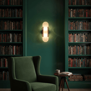Zaevia Serenova Alabaster Capsule Wall Sconce | Modern Luxury Slim Geometric Light - Wall Light | Zaevia