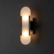 Zaevia Serenova Alabaster Capsule Wall Sconce | Modern Luxury Slim Geometric Light - Wall Light | Zaevia
