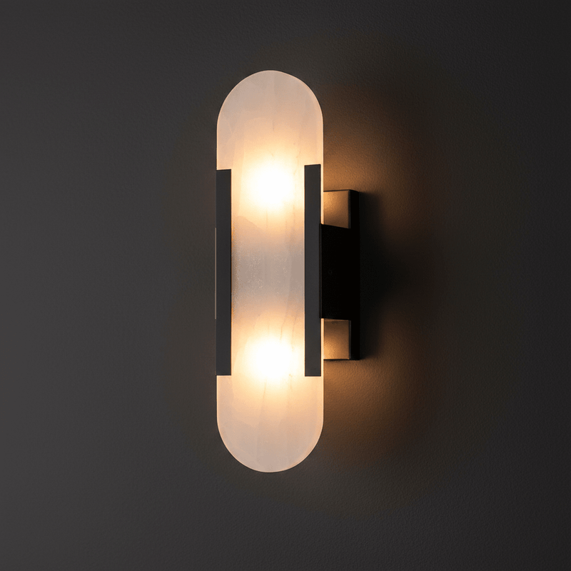 Zaevia Serenova Alabaster Capsule Wall Sconce | Modern Luxury Slim Geometric Light - Wall Light | Zaevia