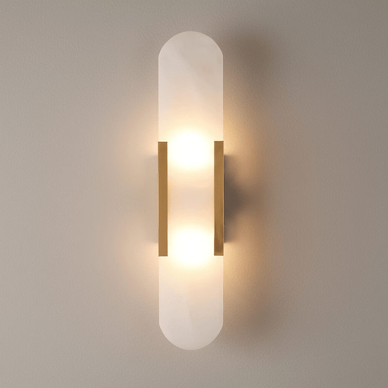 Zaevia Serenova Alabaster Capsule Wall Sconce | Modern Luxury Slim Geometric Light - Wall Light | Zaevia