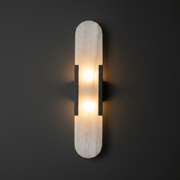 Zaevia Serenova Alabaster Capsule Wall Sconce | Modern Luxury Slim Geometric Light - Wall Light | Zaevia