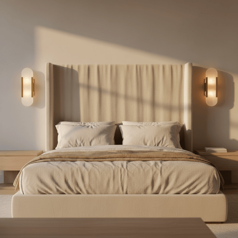 Zaevia Serenova Alabaster Capsule Wall Sconce | Modern Luxury Slim Geometric Light - Wall Light | Zaevia