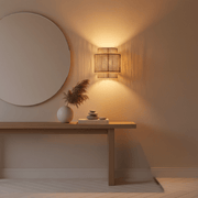 Zaevia Silas Woven Rattan Wall Sconce - Wall Light | Zaevia