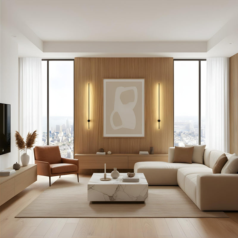 Zaevia Single Sided Linear Bar Wall Sconce Integrated LED Hardwired Minimalist Architectural Light - Wall Lamp | Zaevia