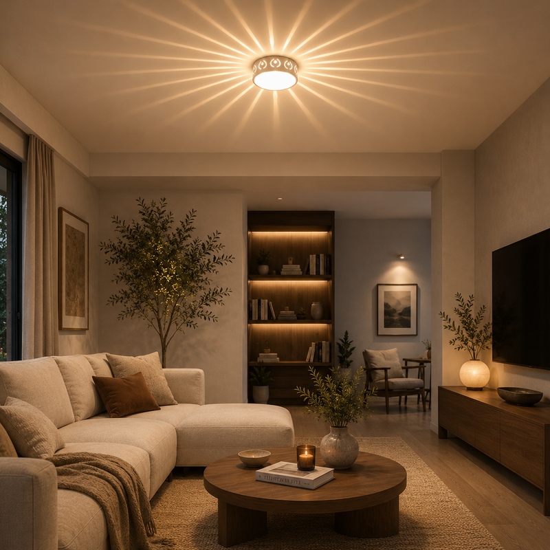 Solar Starburst LED Flush Mount Ceiling Light