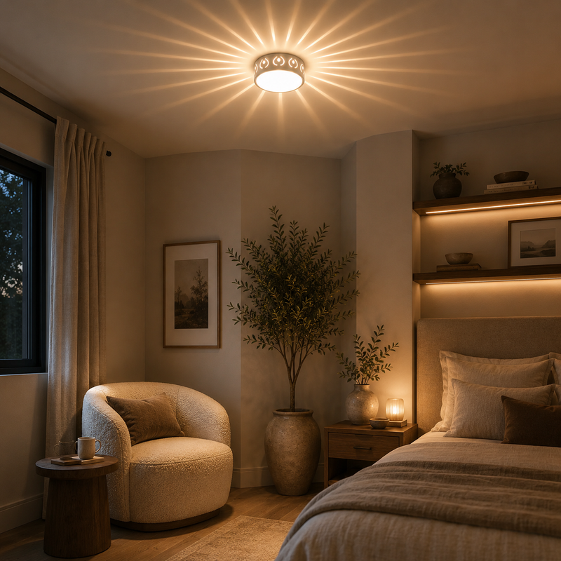 Solar Starburst LED Flush Mount Ceiling Light