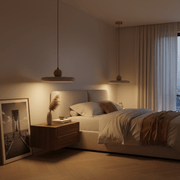 Soleil Travertine Disc & Wood Sphere Pendant Light - Pendant Light | Zaevia