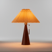 Zaevia Sone Pleated Shade Table Lamp: Scandi Solid Wood Bedside Light - Table Lamp | Zaevia