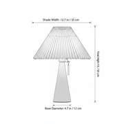 Zaevia Sone Pleated Shade Table Lamp: Scandi Solid Wood Bedside Light - Table Lamp | Zaevia