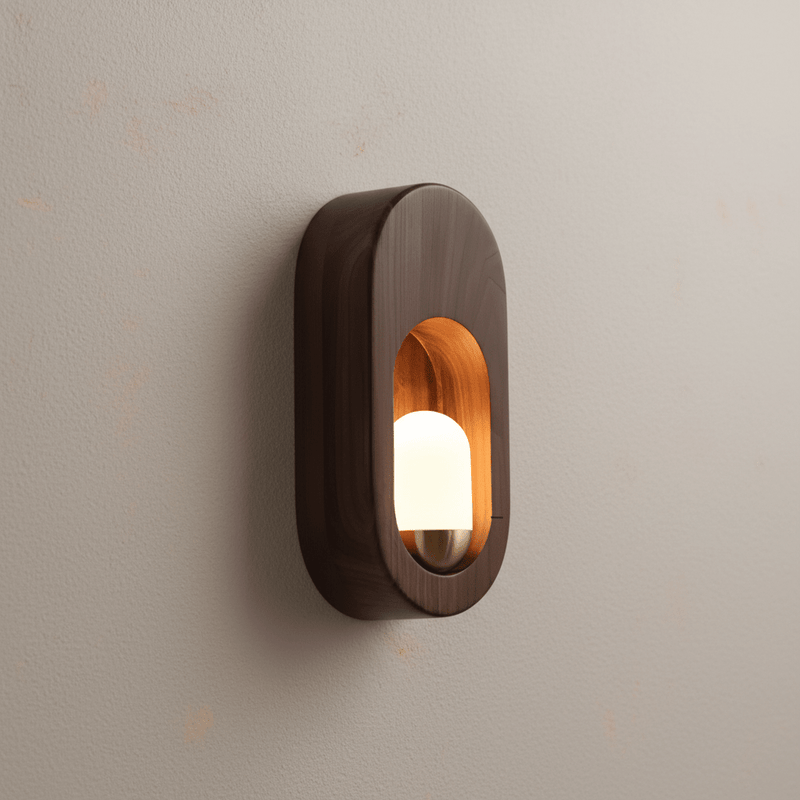 Zaevia Sora Minimalist Wood Oval Wall Sconce - Lighting > Wall Lights > Wall Sconces > Diffused Light Wall Sconces | Zaevia