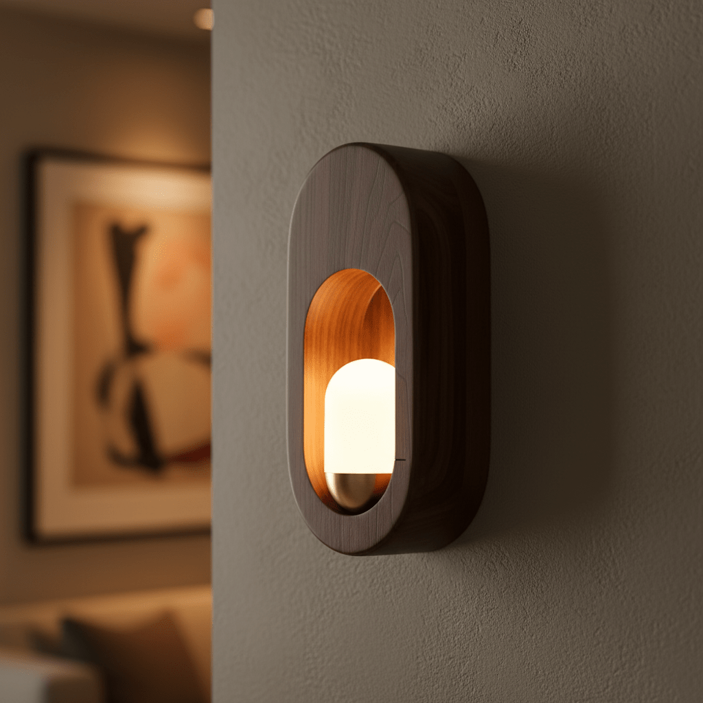 Zaevia Sora Minimalist Wood Oval Wall Sconce - Lighting > Wall Lights > Wall Sconces > Diffused Light Wall Sconces | Zaevia