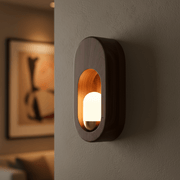 Zaevia Sora Minimalist Wood Oval Wall Sconce - Lighting > Wall Lights > Wall Sconces > Diffused Light Wall Sconces | Zaevia