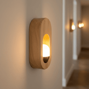 Zaevia Sora Minimalist Wood Oval Wall Sconce - Lighting > Wall Lights > Wall Sconces > Diffused Light Wall Sconces | Zaevia