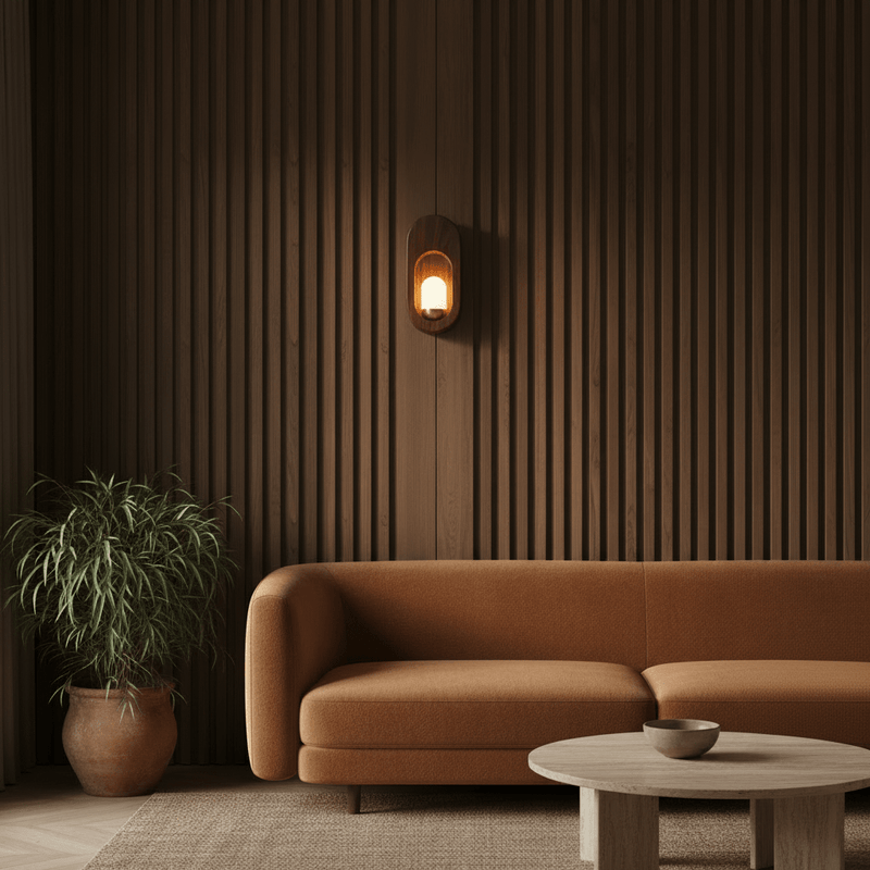 Zaevia Sora Minimalist Wood Oval Wall Sconce - Lighting > Wall Lights > Wall Sconces > Diffused Light Wall Sconces | Zaevia