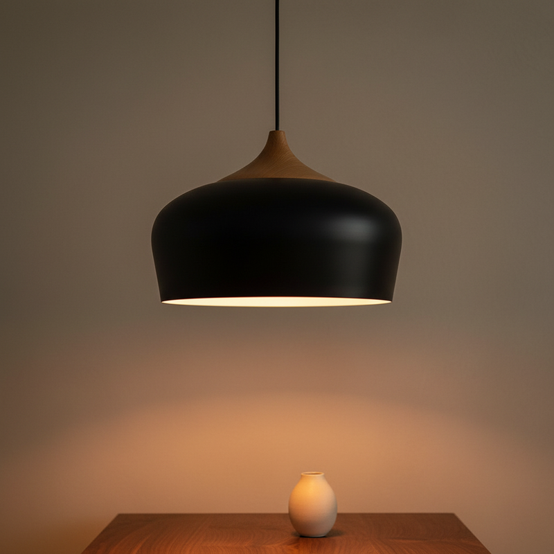 Sora Nordic Wood Accent Minimalist Pendant Light