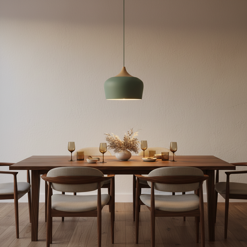 Sora Nordic Wood Accent Minimalist Pendant Light