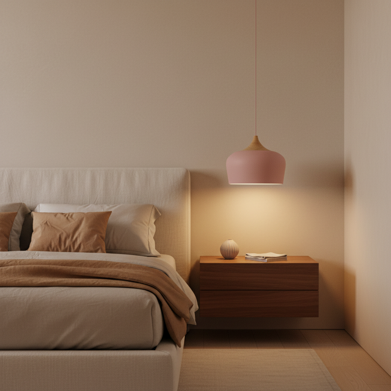 Sora Nordic Wood Accent Minimalist Pendant Light