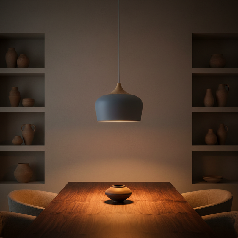 Sora Nordic Wood Accent Minimalist Pendant Light