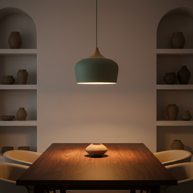Sora Nordic Wood Accent Minimalist Pendant Light