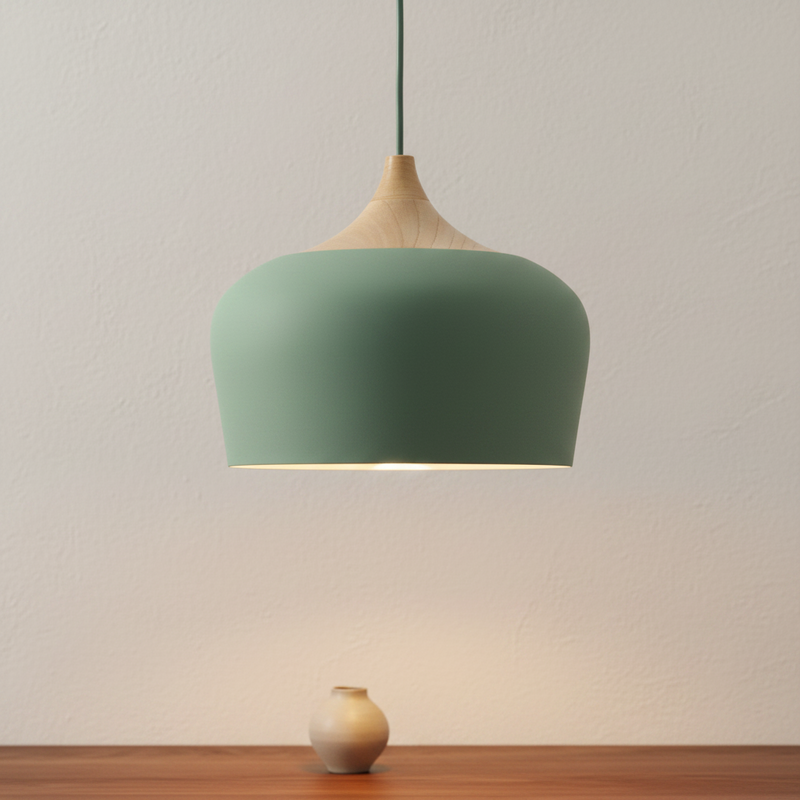 Sora Nordic Wood Accent Minimalist Pendant Light