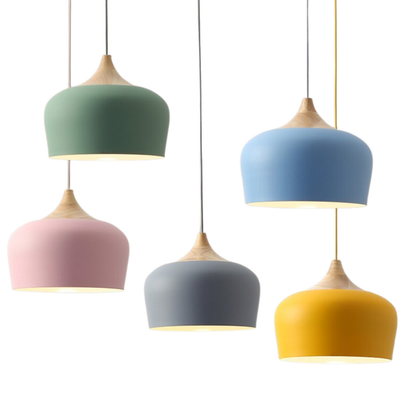 Sora Nordic Wood Accent Minimalist Pendant Light