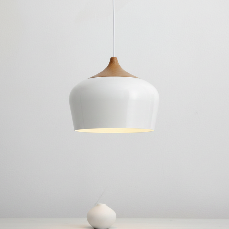 Sora Nordic Wood Accent Minimalist Pendant Light
