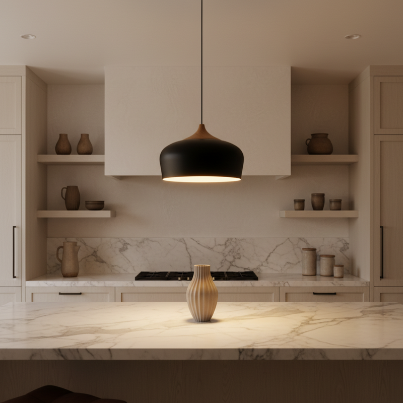 Sora Nordic Wood Accent Minimalist Pendant Light