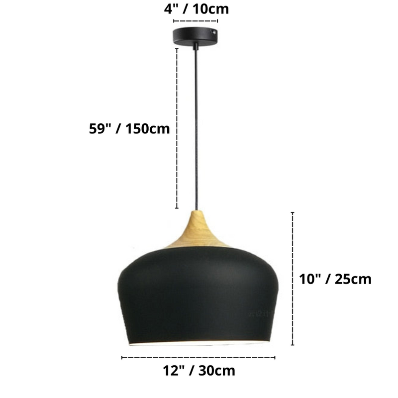 Sora Nordic Wood Accent Minimalist Pendant Light