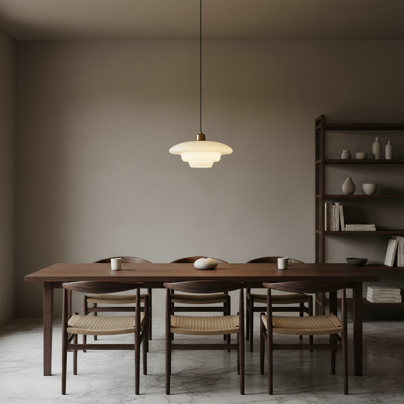 Soren Mid-Century Tiered Glass Pendant Light
