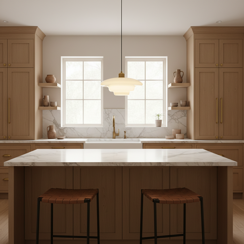 Soren Mid-Century Tiered Glass Pendant Light