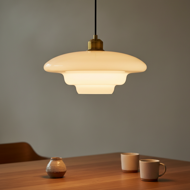 Soren Mid-Century Tiered Glass Pendant Light