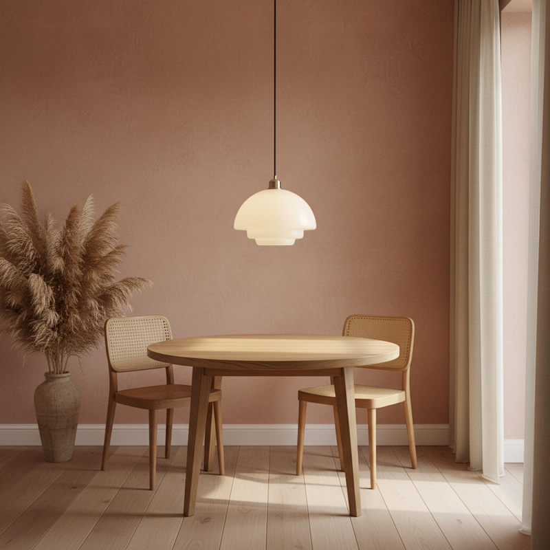 Soren Mid-Century Tiered Glass Pendant Light