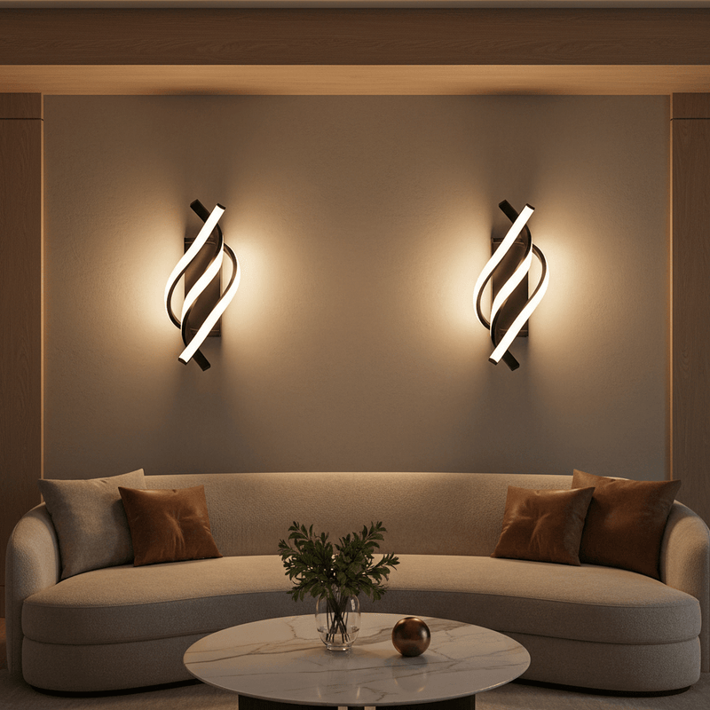 Zaevia Helix Minimalist Spiral LED Wall Sconce | 3 - Tone Color Adjustable - Wall Light | Zaevia