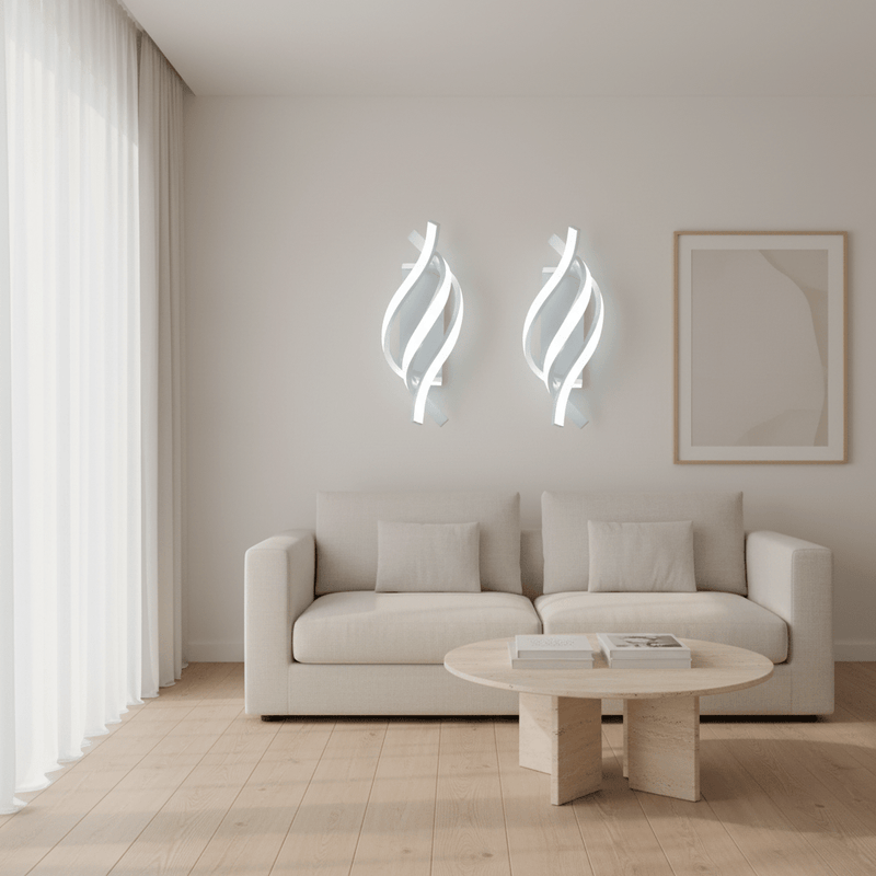 Zaevia Helix Minimalist Spiral LED Wall Sconce | 3 - Tone Color Adjustable - Wall Light | Zaevia