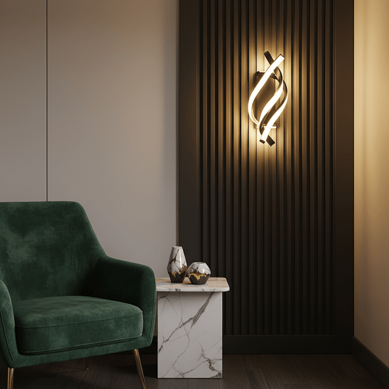 Zaevia Helix Minimalist Spiral LED Wall Sconce | 3 - Tone Color Adjustable - Wall Light | Zaevia