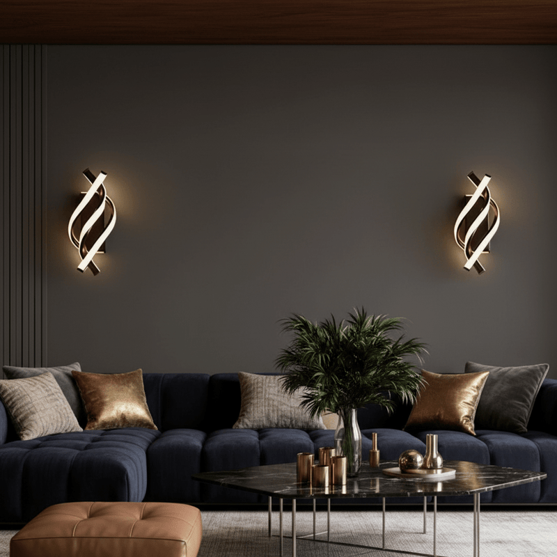 Zaevia Helix Minimalist Spiral LED Wall Sconce | 3 - Tone Color Adjustable - Wall Light | Zaevia