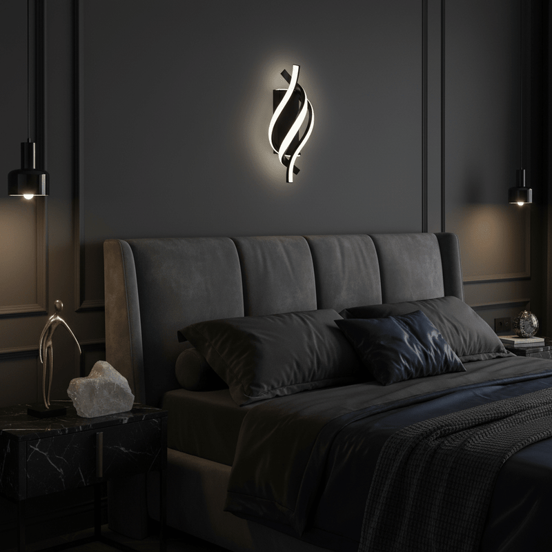 Zaevia Helix Minimalist Spiral LED Wall Sconce | 3 - Tone Color Adjustable - Wall Light | Zaevia