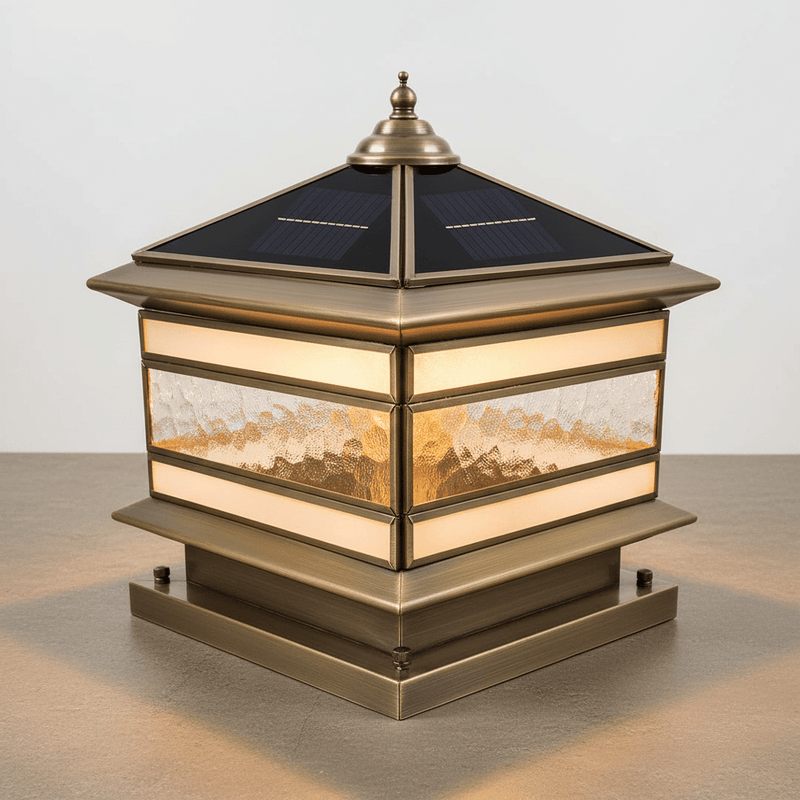 Aethel Brass Pillar Post Light - Lighting > Outdoor Lighting > Outdoor Post Lights > Pillar Lights | Zaevia